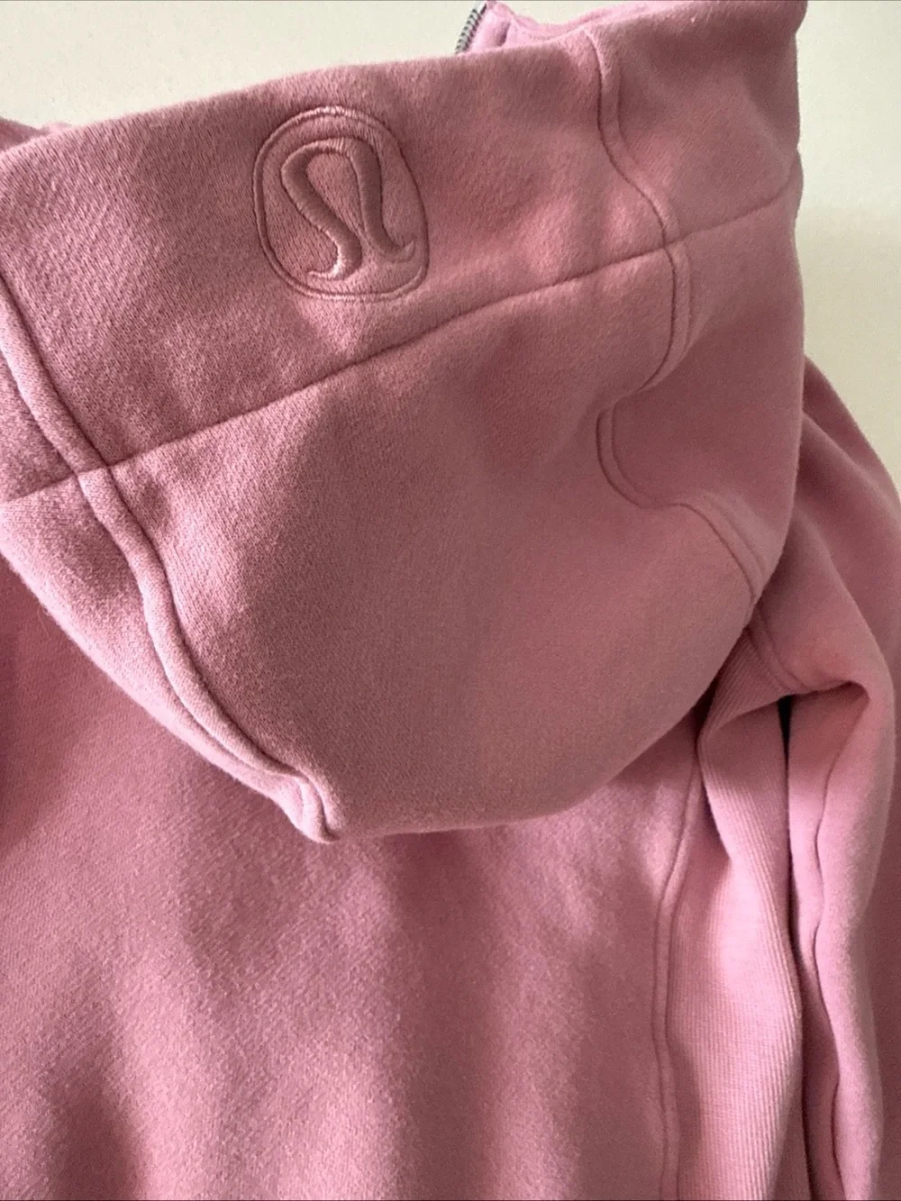 Lululemon Scuba Full Zip Hoodie Size 2 Powder Pink Cotton Jacket Pockets